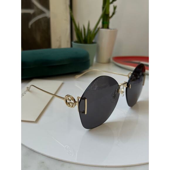 NEW Gucci GG1203S Dark Grey Rimless Sunglasses main image 8